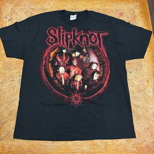 Vintage Y2K Slipknot Rock Band Black T-shirt Size XL Men’s Graphic T-shirt